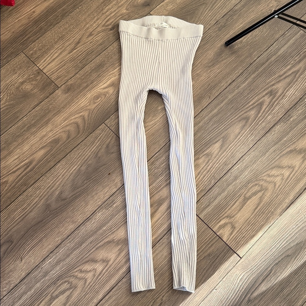 Beige 437 Ribbed Knit Sweater pants leggings